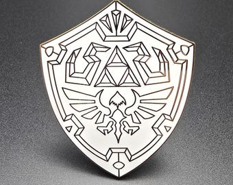 Hylian Shield - White 2" Hard Enamel Pin