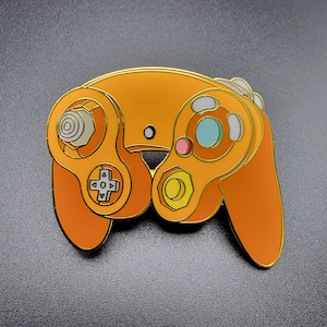 Orange GameCube Controller - 1.5&quot; Hard Enamel Lapel Pin
