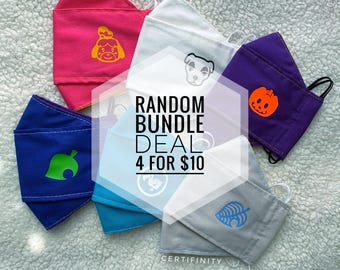 Animal Crossing Face Mask [Random Set of 4 Bundle Deal]