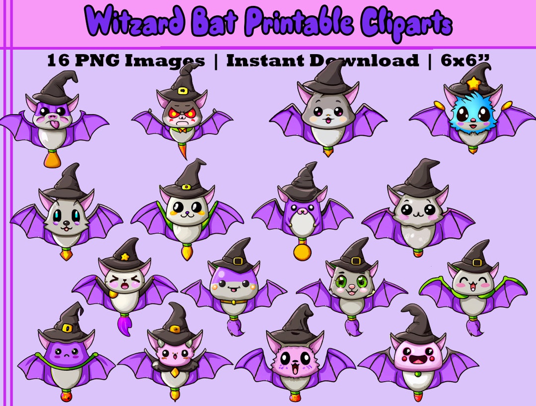 Halloween Clipart Bat Clipart Downloadable Clipart Wizard - Etsy