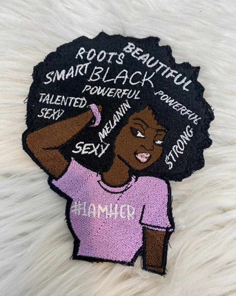 Gifts for her Free Shipping Afro Patches-Black Girl Magic Embroidery Iron on Patches Lay With Dreads Blessed Vibes I Am Her