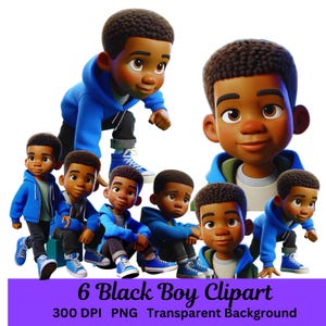 Ragazzo afroamericano, ragazzo che mostra emozioni, clipart, PNG, sfondo trasparente, stampa DFT, stampa a sublimazione