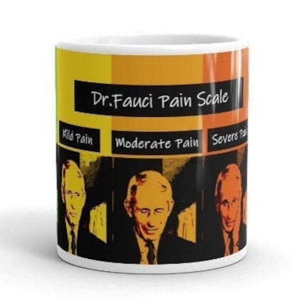 Dr Fauci Schmerzwaage Lustige Parodie Tasse - Perfekt für Ärzte, Krankenschwestern, Gesundheitspersonal, Bewohner, Mütter & Väter Geschenke - 21oz / 15oz