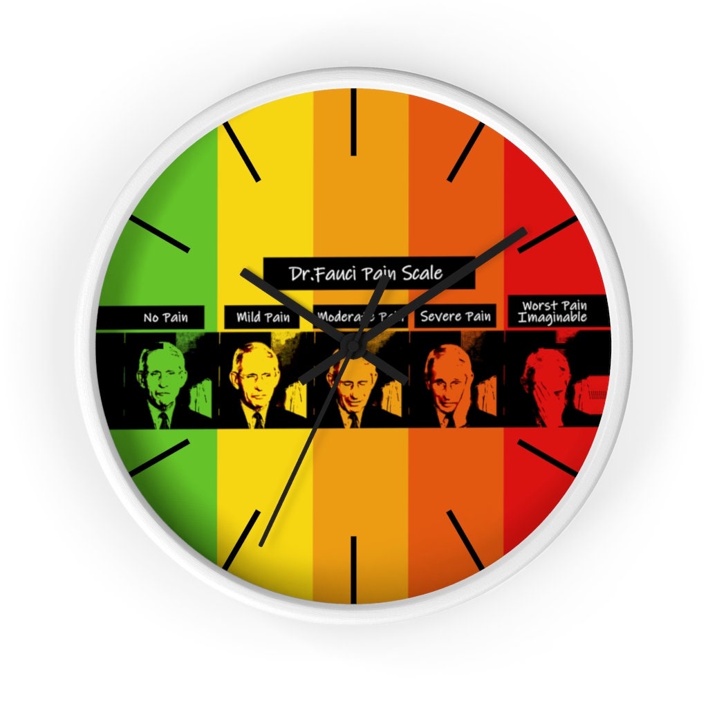 Dr Fauci Pain Scale Funny Parody Clock Perfect For Doctors Etsy