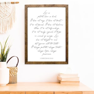 Love Is Patient, Love Is Kind Sign, 1 Corinthians 13:4–8, Wedding Decor