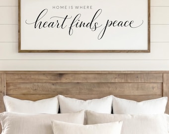 Home Is Where Heart Finds Peace Wood Sign