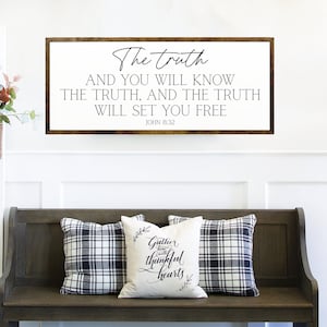 The truth and you will know the truth Sign John 8:32