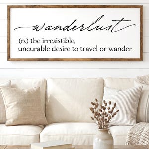Wanderlust Definition Wooden Wall Sign