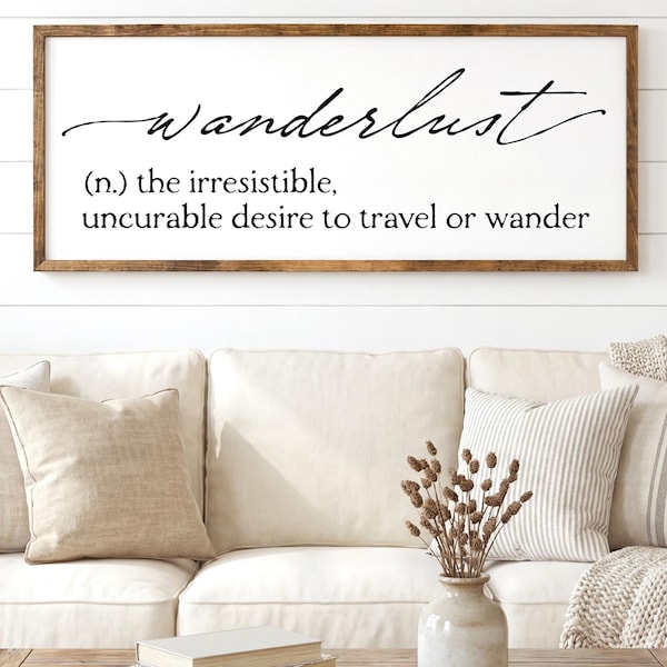 Wanderlust Definition Wooden Wall Sign