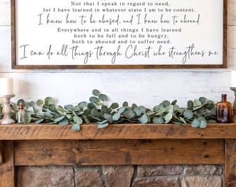 Philippians 4:13 Wooden Scripture Sign