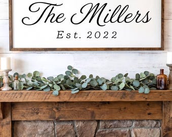 Family Name Est Year Wooden Sign