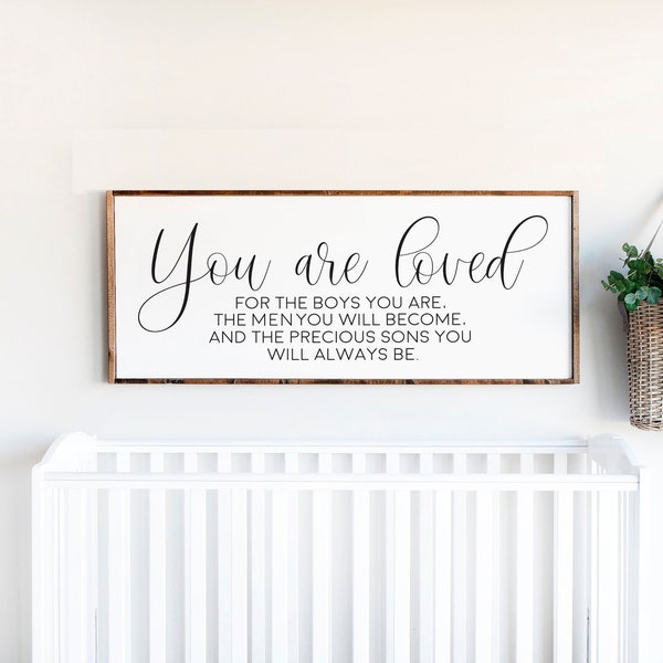 You Are Loved Sign | Nursery Wall Art | Kids Room Decor | Inspirational Quote | Love and Support | Baby Shower Gift | Wooden Sign |Heartfelt
