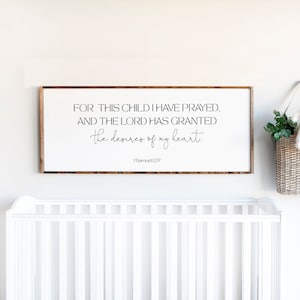 1 Samuel 1:27 Nursery Sign – For This Child I Have Prayed