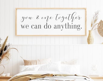 You & Me Together, Wooden Quote Sign, Romantic Couples Decor