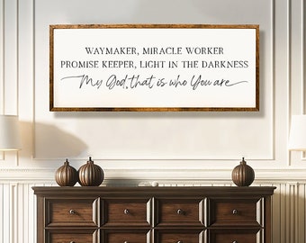 Waymaker miracle worker sign | Inspirational sign | living room wall decor | waymaker, miracle worker sign | wood sign | worship song sign