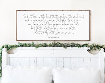 The Notebook Quote Wall Art | Best Love | Wooden Sign | Romantic | Home Decor | Inspirational | Heartfelt | Soul | Fire | Peace | Forever