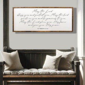 Numbers 6:24-26 Wall Art | Bible Verse Sign | May The Lord Bless You | Home Decor | Christian Gifts | Scripture Art | Inspirational Quote