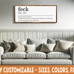Feck Definition | Irish Gift | Irish Decor | Ireland Funny Sayings | Funny Irish Quote Wall Art | Funny Definition | Irish funny gifts