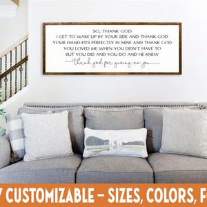 Thank God for Giving Me You Wood Sign | Romantic Christian Wall Décor zdjęcie 1