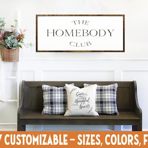 The Homebody Club, Cozy Minimalist Framed Sign
