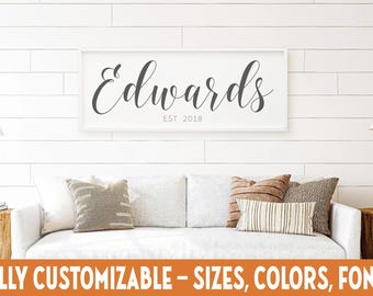 Last Name Wooden Sign | Established | Custom Family Name | Personalized | Wedding Gift | Anniversary | Home Decor | Rustic | Farmhouse Style