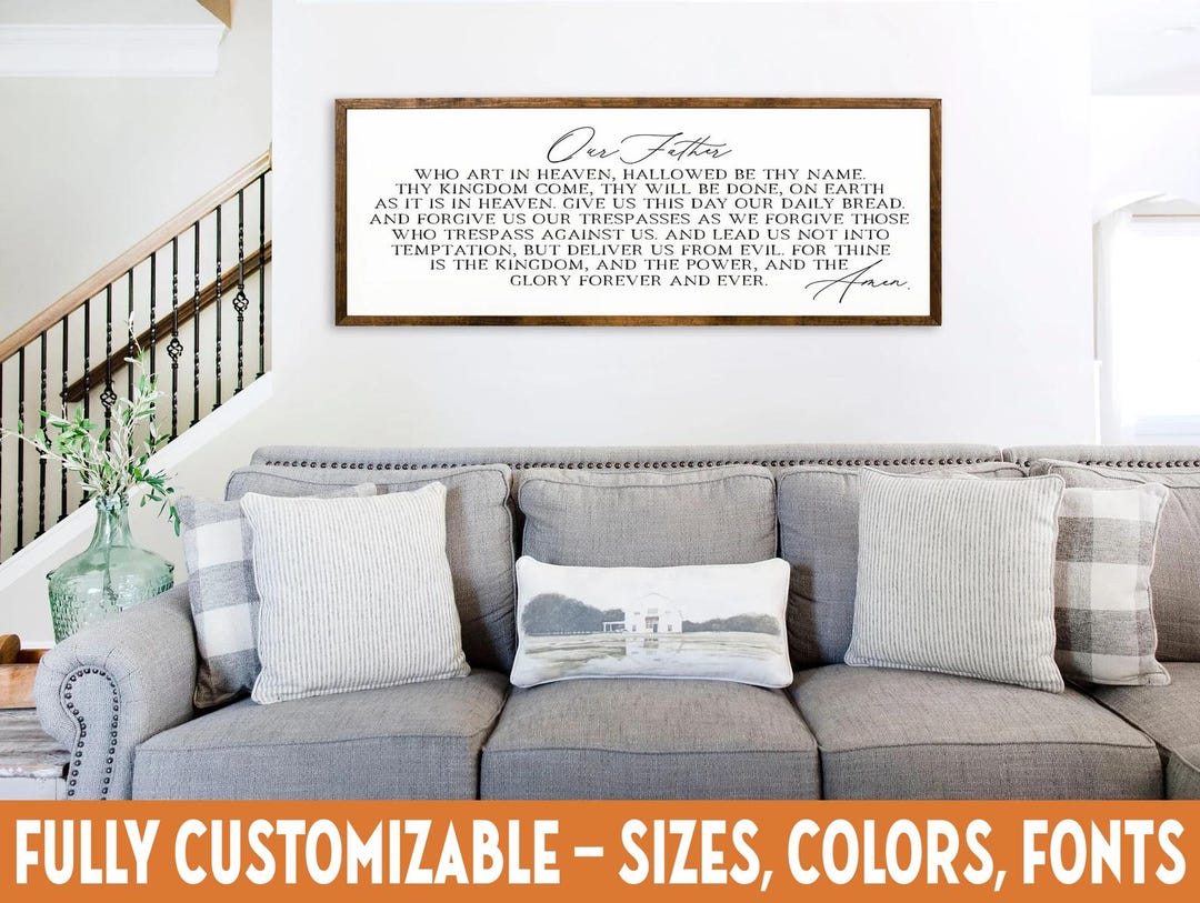 Our Father Prayer Wood Sign – Christian Scripture Wall Decor - Etsy