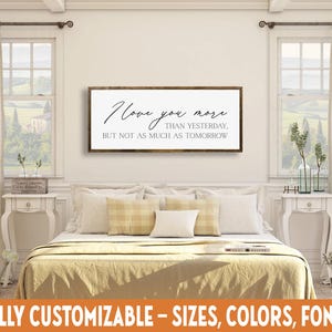 Love You More Than Yesterday, Wooden Sign, Romantic Couples Decor