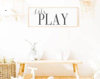 Let’s Play, Large Modern Playroom Sign