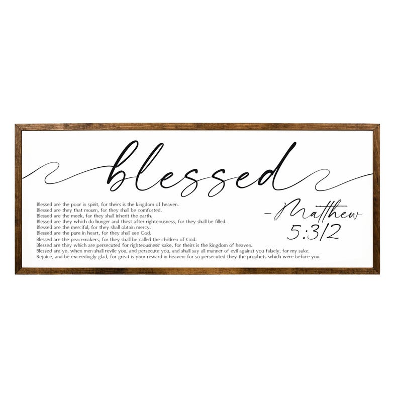 Matthew 5 Beatitudes Blessed Wooden Sign - Etsy