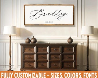 Last Name Wooden Sign | Established | Custom Family Name | Personalized | Wedding Gift | Anniversary | Home Decor | Rustic | Farmhouse Style