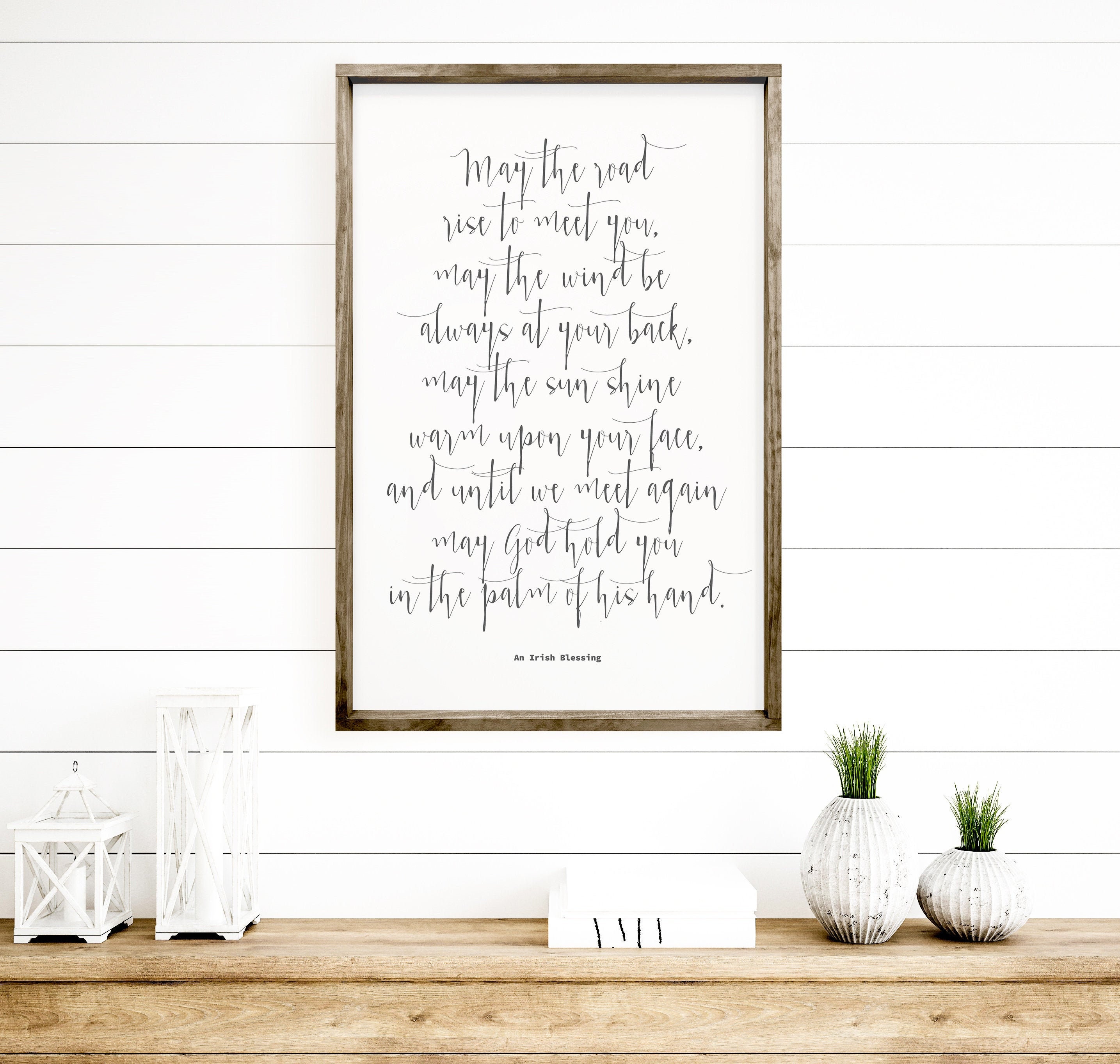 Irish Blessing Wood Sign, May the Road Rise to Meet You, Celtic Prayer Farmhouse Decor