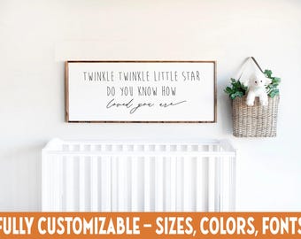 Twinkle Twinkle Little Star, Nursery Wood Sign, Baby Room Farmhouse Decor
