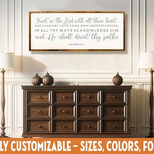 Proverbs 3:5–6 Scripture Sign – Rustic Christian Home Decor