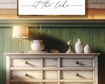Better to Wake at the Lake Wood Sign | Rustic Lake House Wall Décor