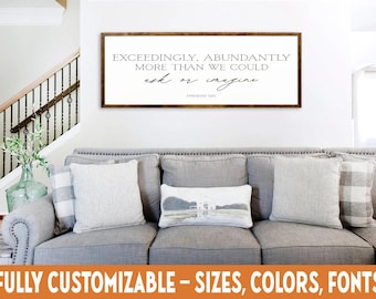 Ephesians 3:20 Scripture Sign – “Exceedingly Abundantly” Christian Decor