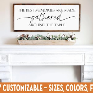 Gathered Around the Table Sign – Rustic Family Kitchen Wall Decor