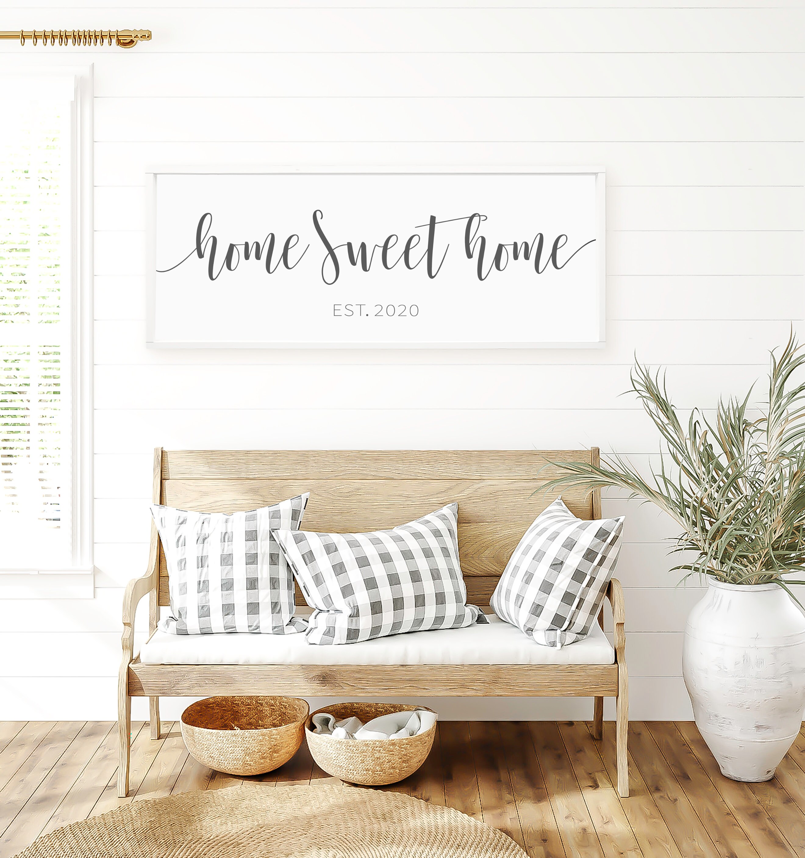 Home Sweet Home Sign Wood Framed Sign Home Wall Decor Home Etsy