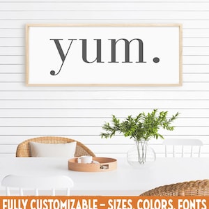 Minimalist Kitchen Sign, Yum, Modern Farmhouse Wall Art