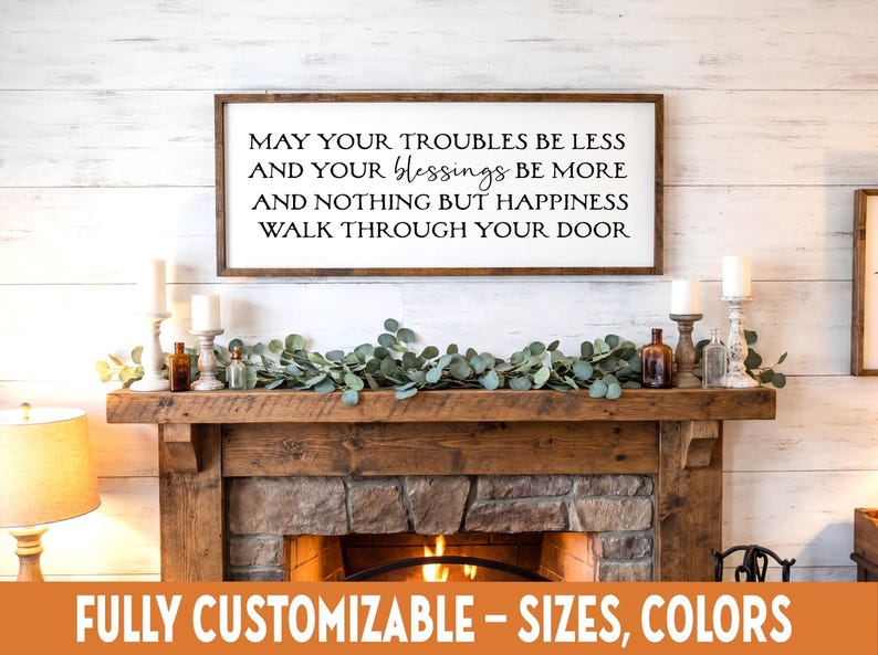 May Your Troubles Be Less Wooden Sign Blessing Wall Decor - Etsy