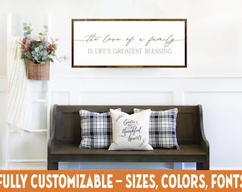 The Love of a Family, Wood Sign, Heartfelt Farmhouse Wall Art