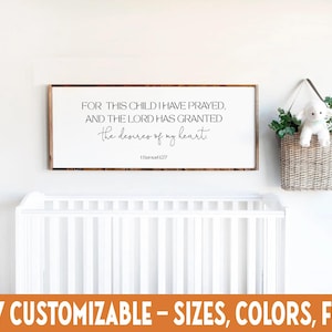 1 Samuel 1:27 Nursery Sign – For This Child I Have Prayed