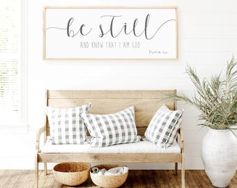 Be Still and Know, Psalm 46:10, Minimalist Christian Sign