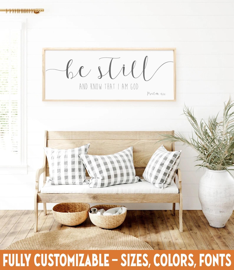 Be Still and Know, Psalm 46:10, Minimalist Christian Sign - Etsy