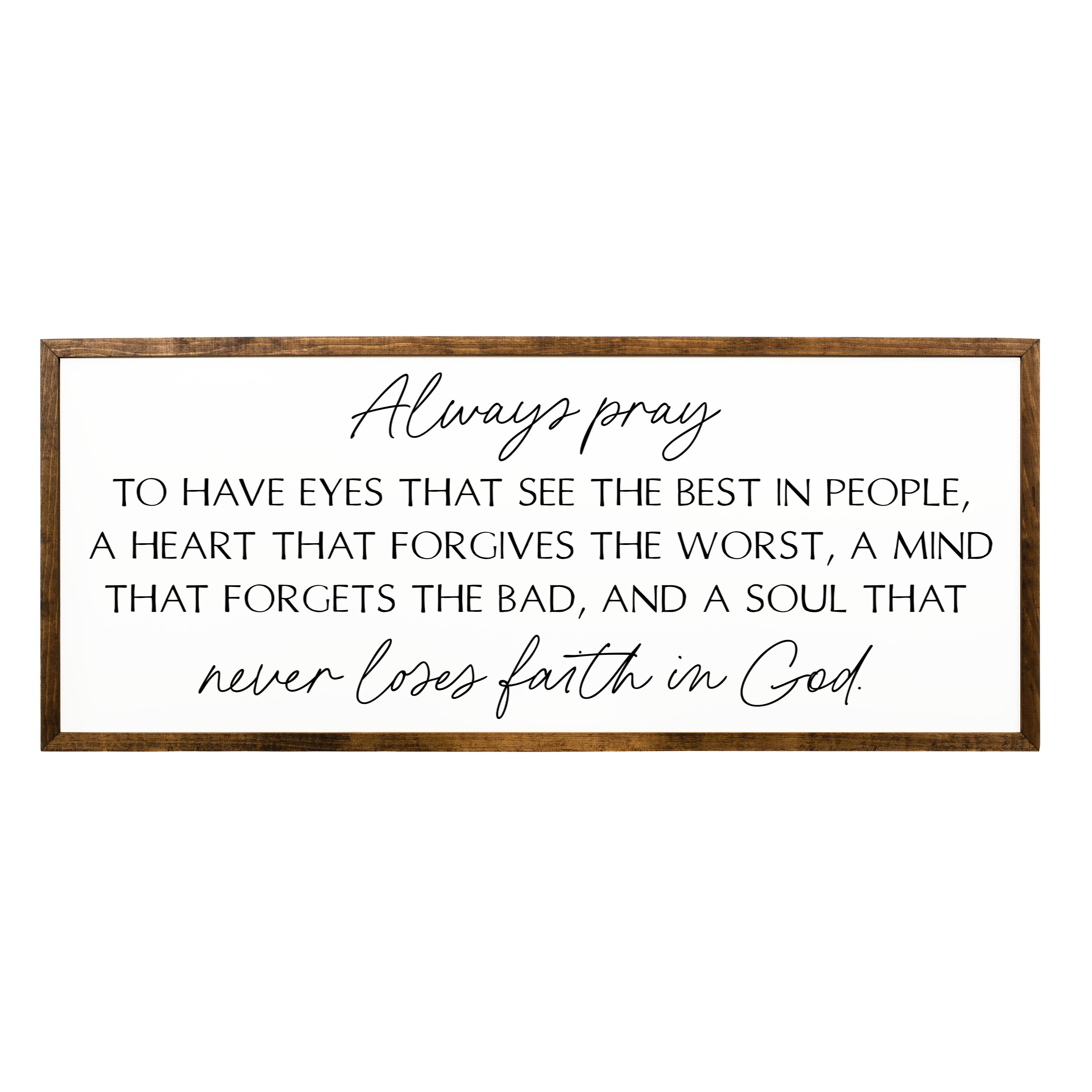 Always Pray Sign – Inspirational Christian Wood Wall Decor - Etsy