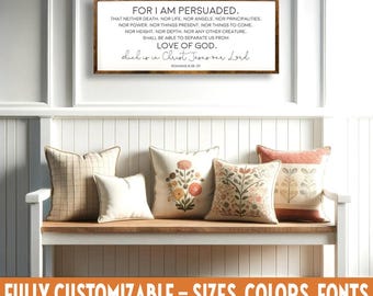 For I Am Persuaded, Romans 8:38–39, Large Scripture Sign