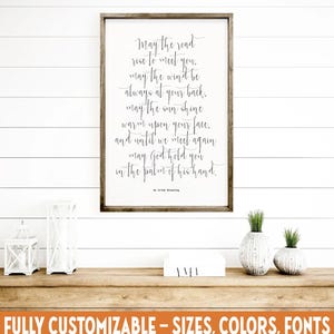 Irish Blessing Wood Sign, May the Road Rise to Meet You, Celtic Prayer Farmhouse Decor