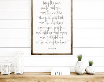 Irish Blessing Wood Sign, May the Road Rise to Meet You, Celtic Prayer Farmhouse Decor