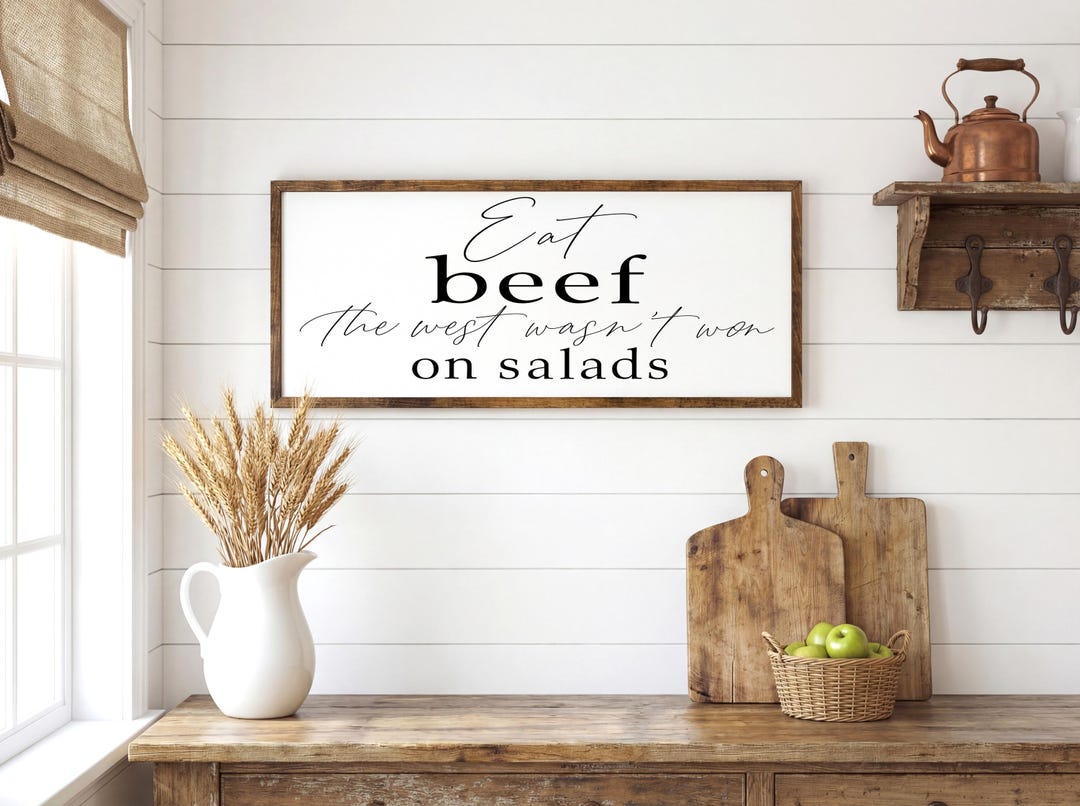 Eat Beef Western Kitchen Sign - Etsy