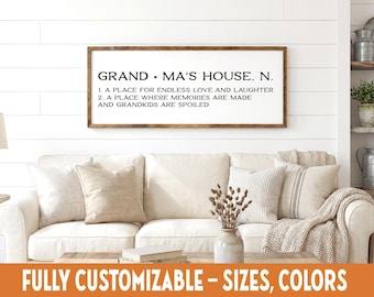 Grandma's House Rules Wooden Sign