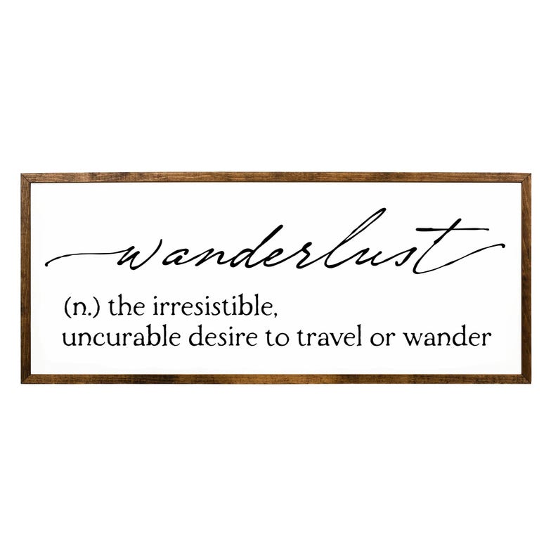 Wander Def Wanderlust Definition Wooden Wall Sign - Etsy